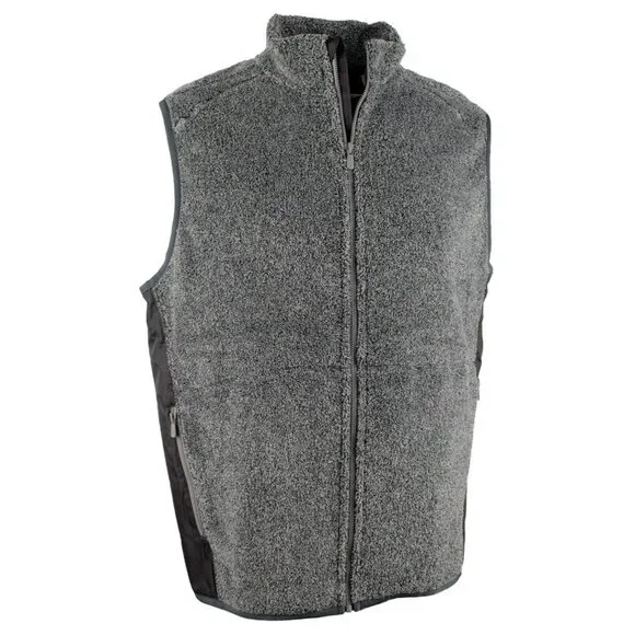 Tommy Bahama Men's Small Coal Cascade Cozy Plush Full Zip Vest with Pockets - Picture 4 of 6
